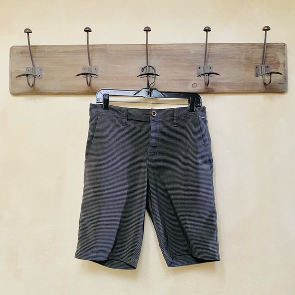 🌊3/$35 VOLCOM Hybrid Too Hectik Striped Charcoal 19” Submersible BoardShorts-29 - Picture 2 of 15